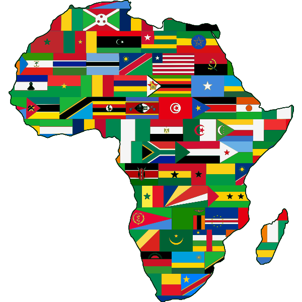 Africa Map With Flags