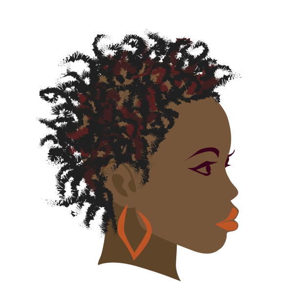Girl with twist braids hairstyle vector drawing