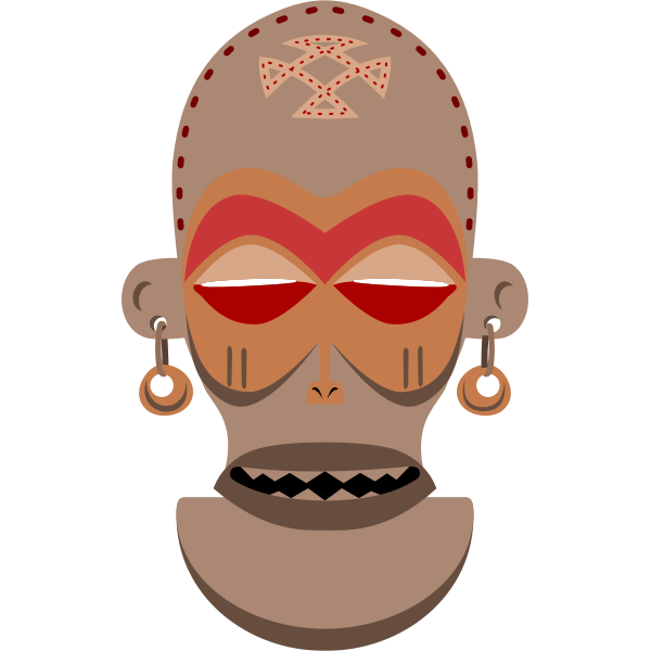 Vector image of Chokwe African mask