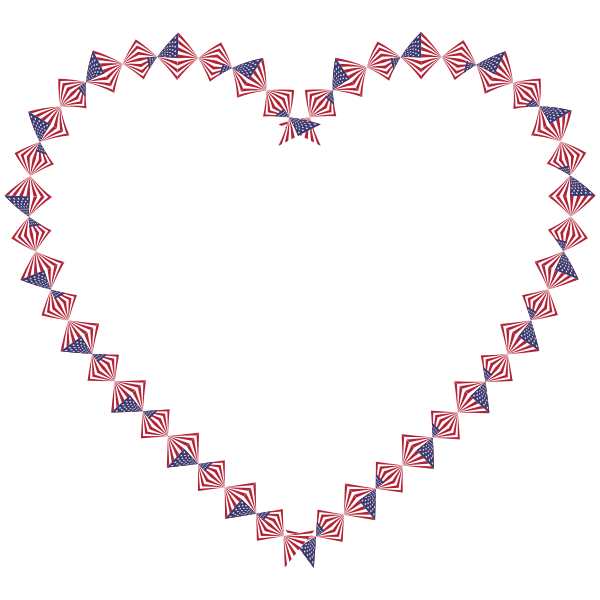 American Flag Twist Heart