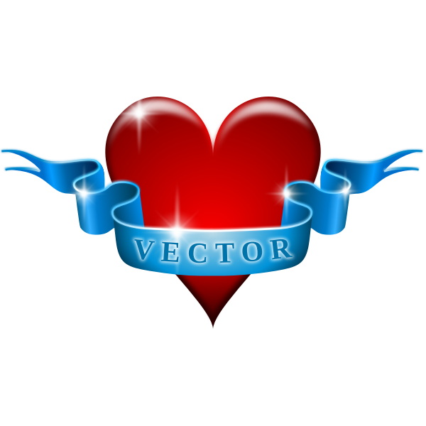 Vector ilmage of heart and ribbon