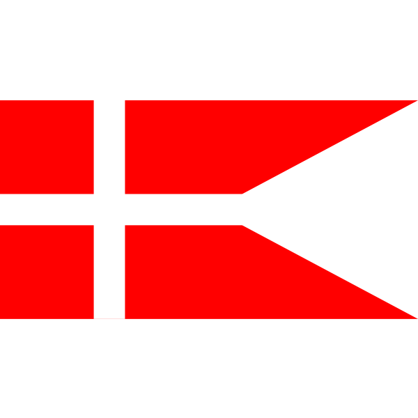 National flag of Denmark in its split form vector graphics