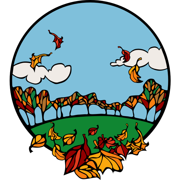 Fall scene in a circle