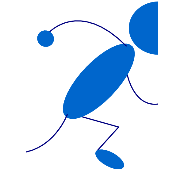 Blue guy running