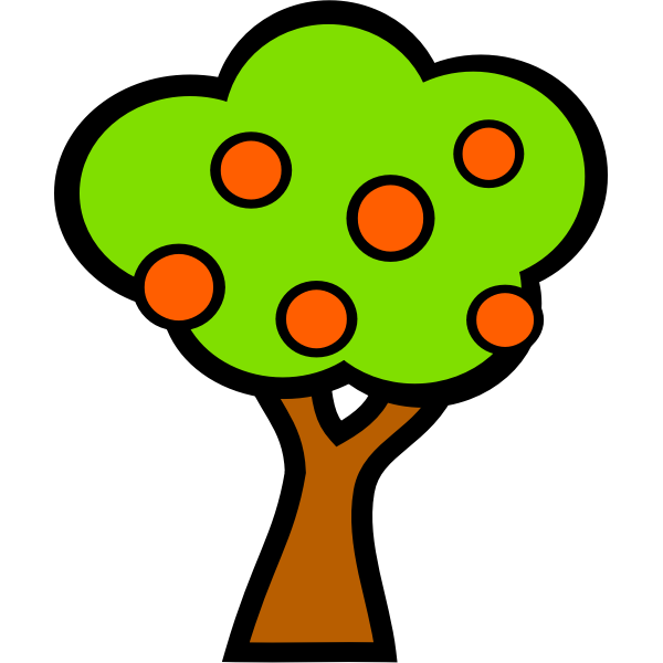 Vector graphics of orange tree for cartoon