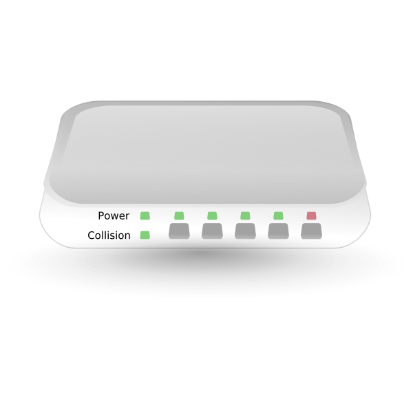 Five port networking hub vector graphics