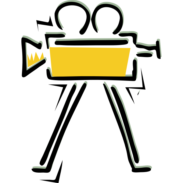 Old filming camera vector drawing