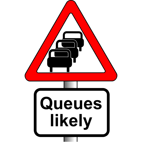 Queues likely vector road sign