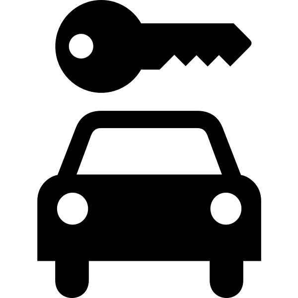 Rent a car vector icon image inverted