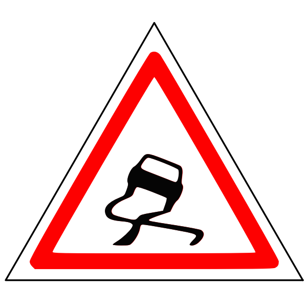 Slippery road traffic sign vector image