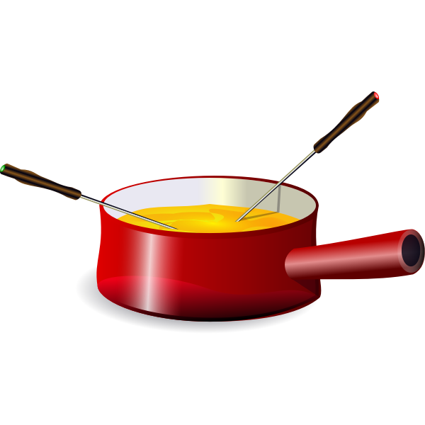 Fondue in a saucepan vector image