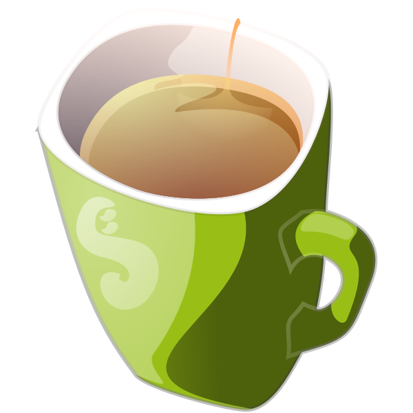 Vector clip art of green mug of tea