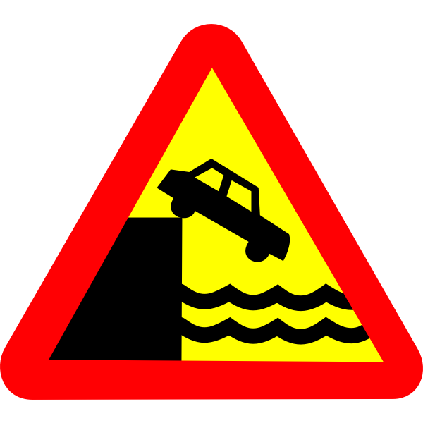 Danger quay road sign vector image