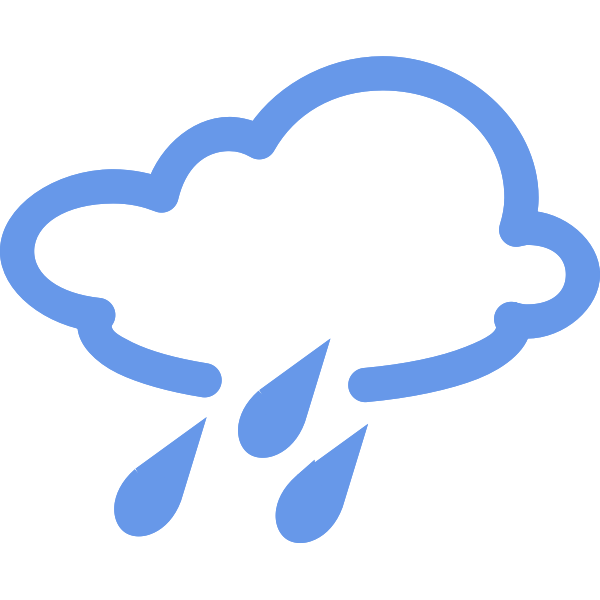 Rainy cloud outline vector image