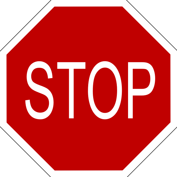 Vector illustration of a warning STOP sign