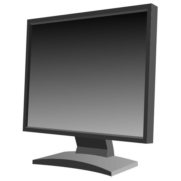 Black flat screen LCD monitor vector image