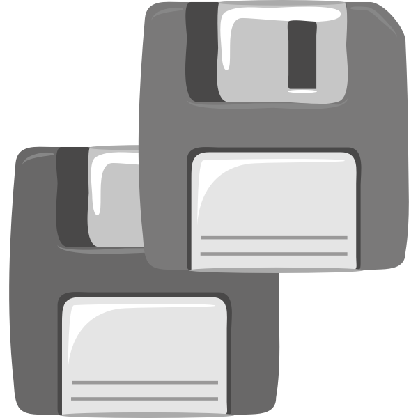 Vector clip art of two computer diskettes