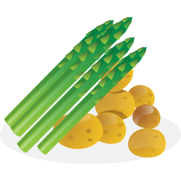 Asparagus and potaoes