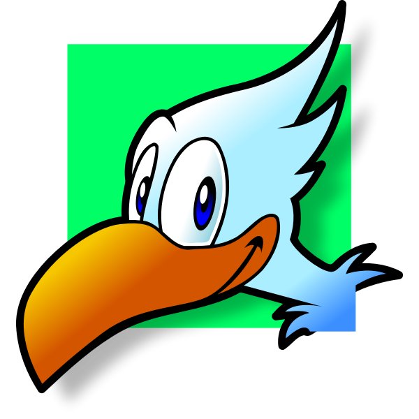 Simple bird avatar vector clip art