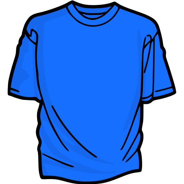 Blue t-shirt vector clip art