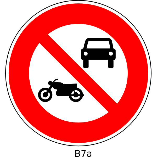 No motorcycles and cars road sign vector image