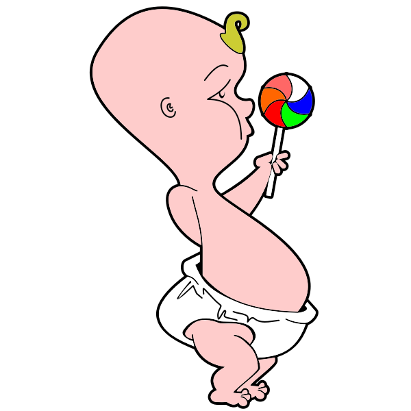 Baby with lollipop