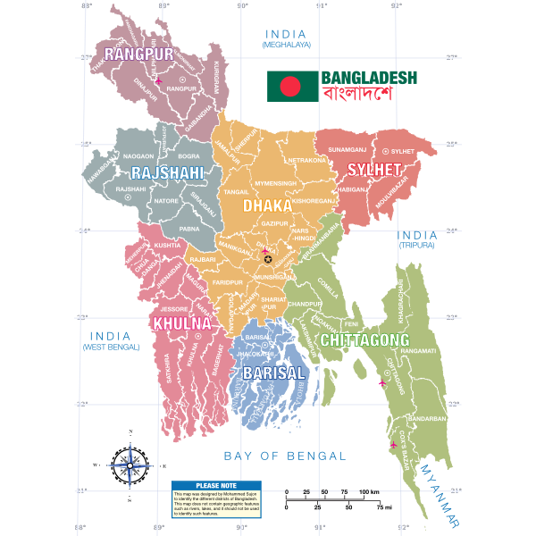 Bangladesh District Map