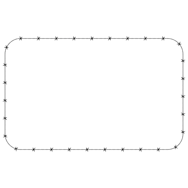 Barbed Wire Rounded Rectangle Frame Border
