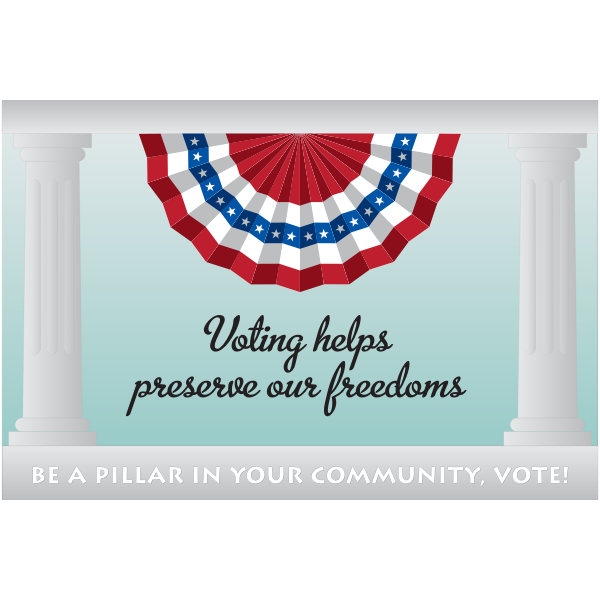 Voting helps preserve our freedoms banner vector graphics