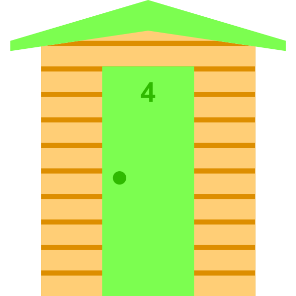 Beach Hut Green Door