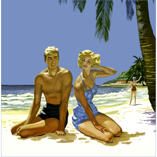 Vintage beach scene