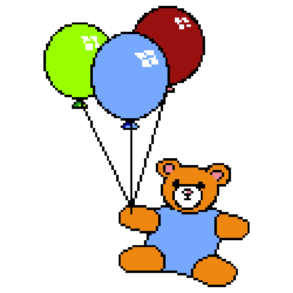 Teddy bear with balloons