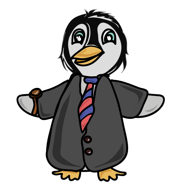 Penguin dressed in a coat
