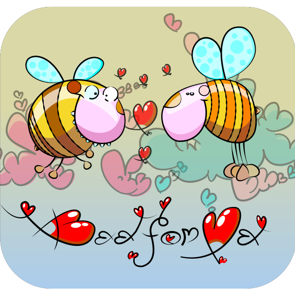 Cartoon bees in love