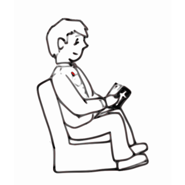 Boy sitting reading vector image