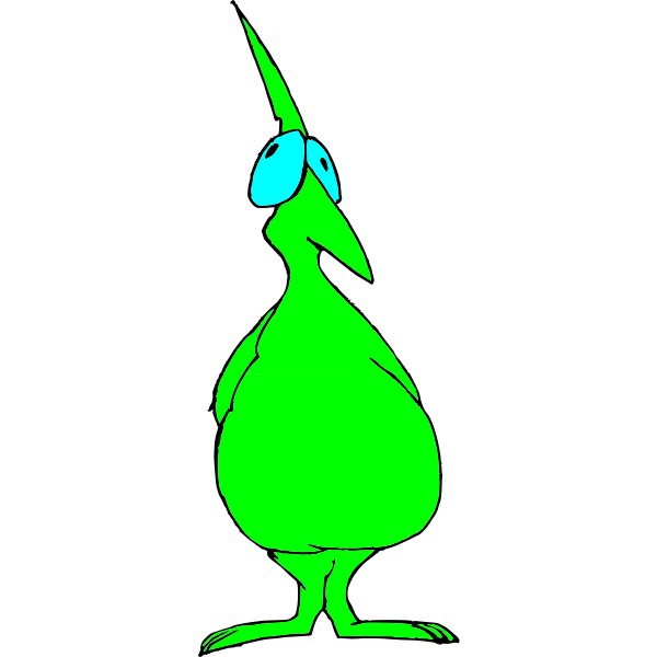 Funny green bird