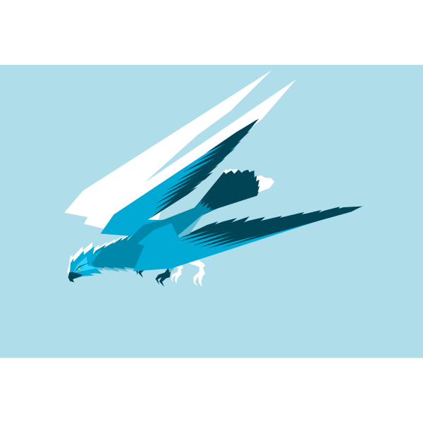 Low poly drawing of hawk