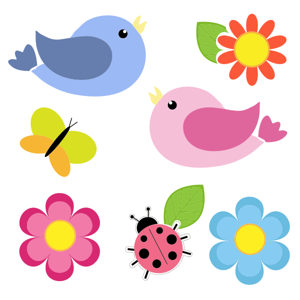 Flowers and birds