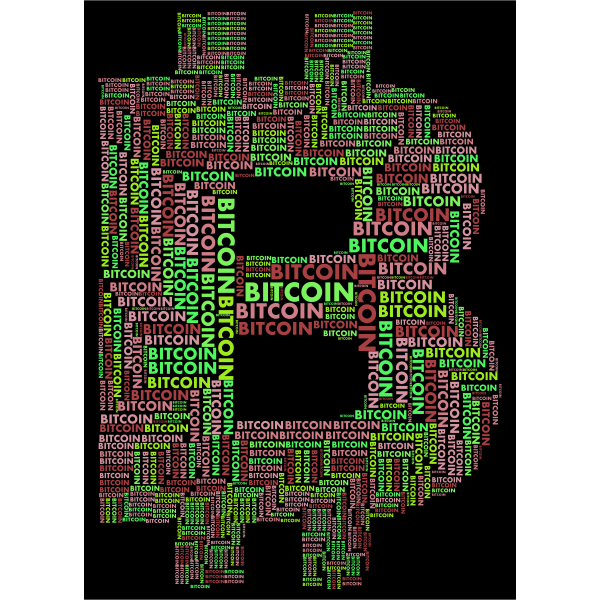 Bitcoin Logo Word Cloud Variation 2