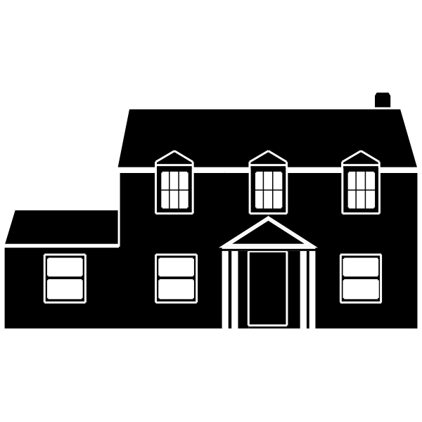 Detached house silhouette vector drawing