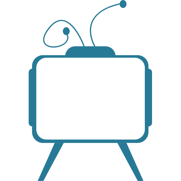 Blue TV receiver vector image