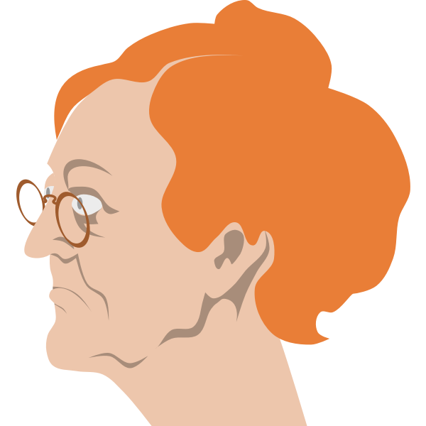 Old woman with glasses vector clip art