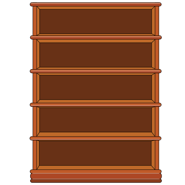 Empty bookshelves