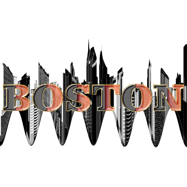 Boston Skyline Typography 2 Enhanced