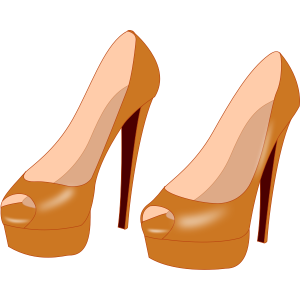 Brown high heels