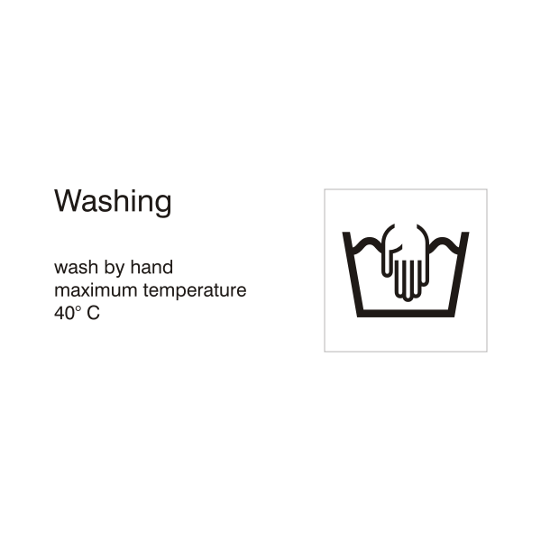 Wash by hand washing symbol