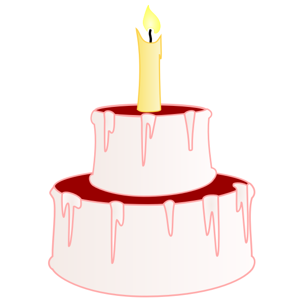 Vector illustration of small cake with cherry on top