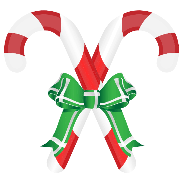 Candy canes and ribbon