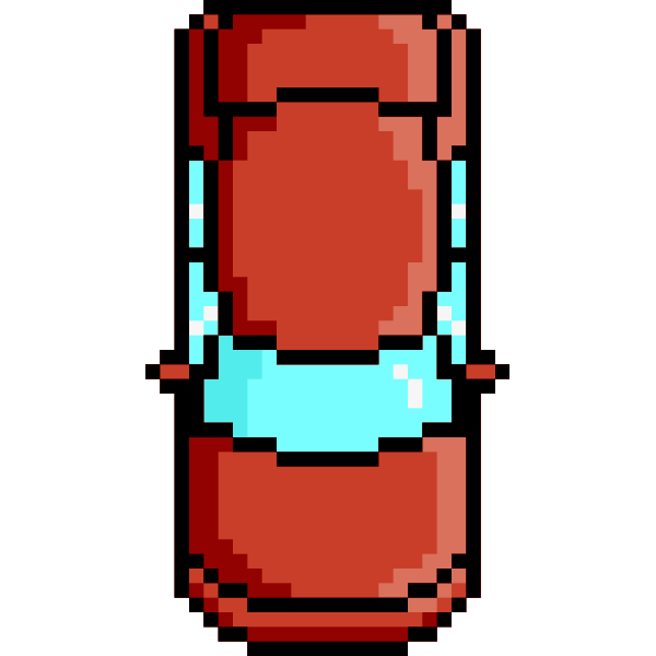 Vector image of red car pixel art