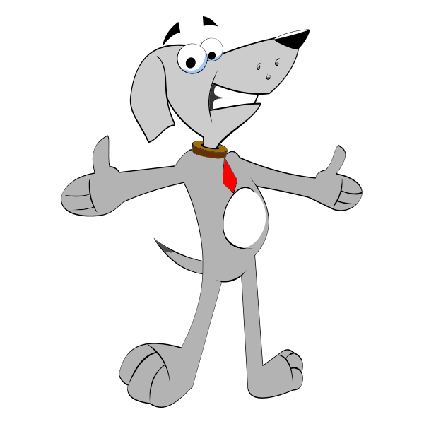 Cartoon Dog With Outstretched Arms